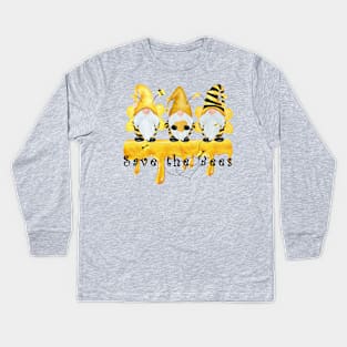 Save The Bees Gnomes Kids Long Sleeve T-Shirt